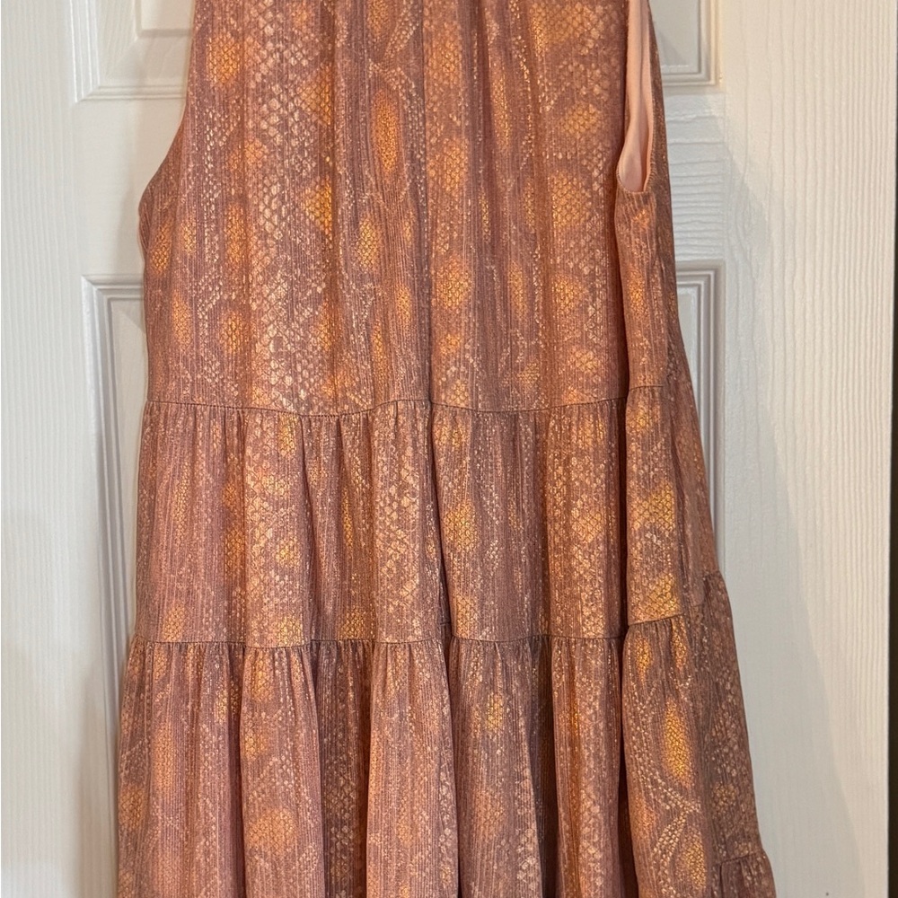 TCEC pink a d orange tone Textured Snake Skin Dress size Medium